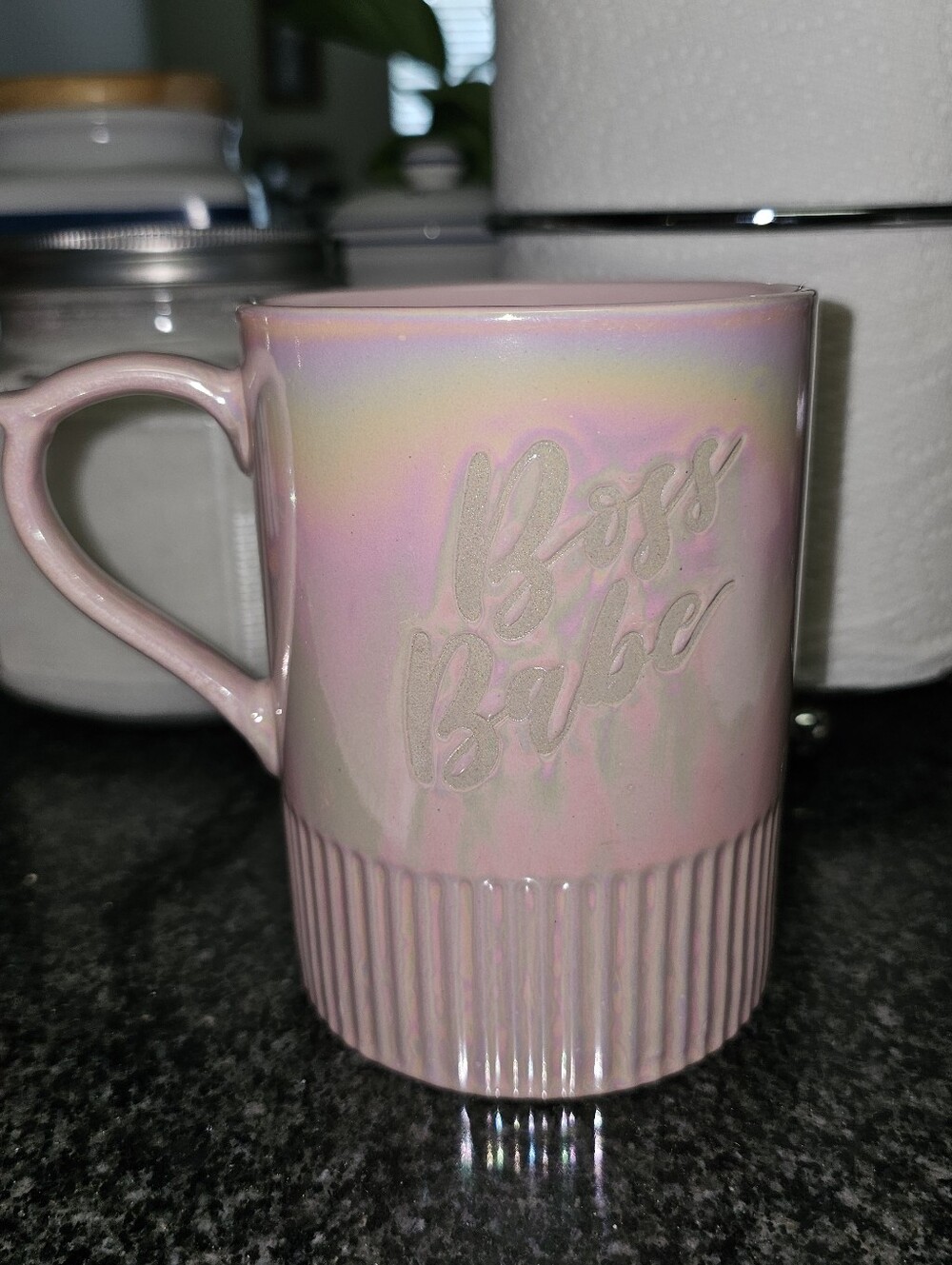 The 10 STRAWBERRY STREET Boss Babe Mug - iridescent pink